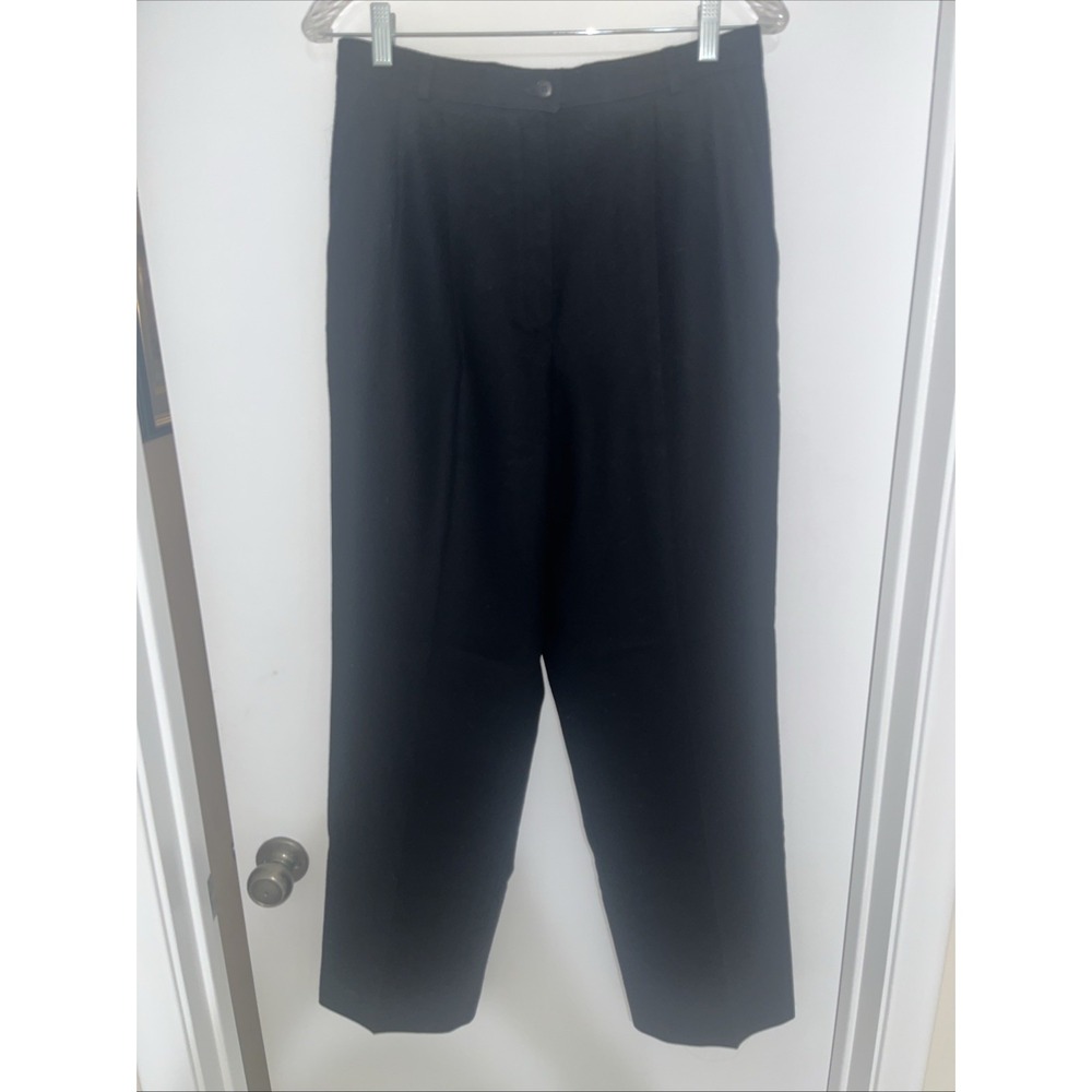 Pendleton 100% Virgin Wool Black High Waist Straight Pants Size 12 Made In U.S.A